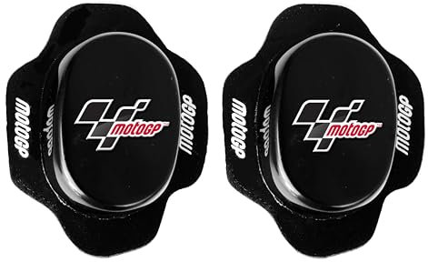 PRORACER Deslizadera de rodilla para motoristas, rodillera deslizantes carretera circuito competicion sliders con logo MotoGP (Negro)