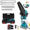Mini Motosega a Batteria con Oliatore Automatico, 2 Batterie 48V, Barre da 6'' e 8'' Pollici con Catene di Ricambio e Blocco di Sicurezza – Potenza e Versatilità per Lavori di Precisione