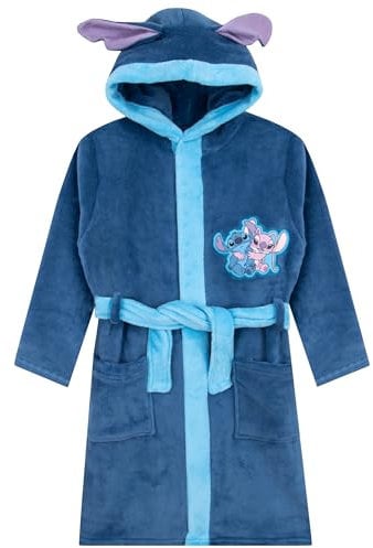 Disney Accappatoio Bambina | Vestaglia Pile | Lilo E Stitch Accappatoio Bambina | Vestaglia Bambini Stitch E Angel | Blu 6-7 anni