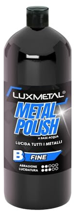 Lux Metal Metal - Polish Fine Polishing 1 KG Pâte abrasive pour polir métaux acier inoxydable aluminium laiton bronze cuivre élimine oxydation rayures légères opacité voiture moto bateau carrosserie