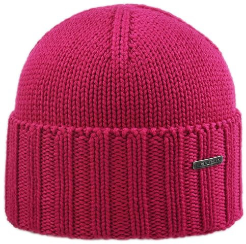 Melegari Berretto Cuffia Bordo Alto | Beanie Varese | Pura Lana Merino | Made in Italy (IT, Numero, 54, 58, Fucsia)