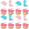 Xsstarmi 24 Pack Cowboy Cupcake Toppers Glitter Blue or Pink Cupcake Picks Boy or Gril Cake Decorations for Cowboy Theme Gender Reveal Baby Shower Kids Birthdaty Party Supplies