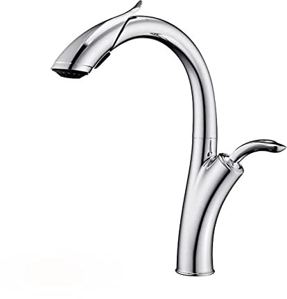 Grifos de cocina SEPZPRDM, grifo de cocina de arco alto con pulverizador, grifo de fregadero de cocina de doble función de latón, grifo comercial con pulverizador, grifo de un solo agujero para un