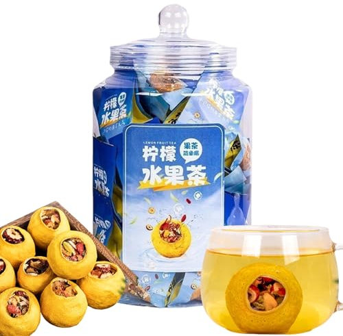 XFLHXY tè al Limone con Scorza di Mandarino Essiccata, Bacche di Goji, UVA, Datteri E Kumquat, Miscela Premium Completamente Naturale per Infusione Calda O Fredda(500g)