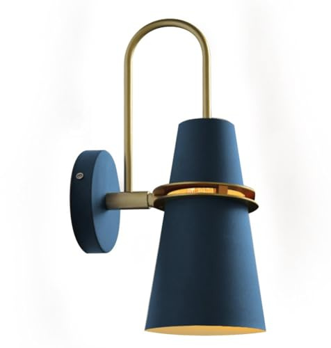 Wzxksoac Luxurious Blue Metal Wall Lamp-Elegant Nordic-Inspired Decorative Lighting for Bedsides in for Homes Blue