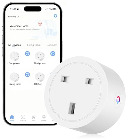 Oblinple Smart Plug 13A, Alexa Plug with Energy Monitoring 2.4GHz | Smart Plugs that Work with Alexa Google Home, Timer Plug - Voice Control Timer & Schedule Smart Life/Tuya App Remote Control