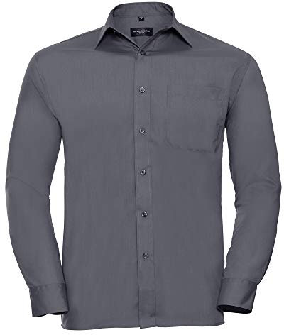 Russell Collection Mens Long Sleeve Shirt (15.5) (Convoy Grey)