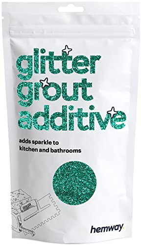 Hemway Glitter Grout Additive - Turquoise Blue | Metallic Flakes for Adding Sparkle to Old & New Kitchen & Bathroom Tiles | Enhance Your Indoor Grouting Projects with a Durable Sparkly Effect | 100 g