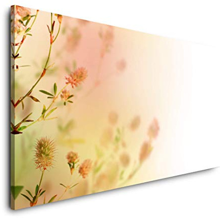 pastellfarbene Blumen 120x 60cm Panorama Leinwand Bild XXL Format Wandbilder Wohnzimmer Wohnung Deko Kunstdrucke