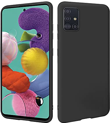 HSP Hülle für Samsung Galaxy A51 [Staubabweisend] Handyhülle | Premium TPU Silikon Case Schutzhülle | Kratzfest Stoßfest Fallschutz | Kameraschutz Displayschutz | Passgenau Dünn Matt | Schwarz