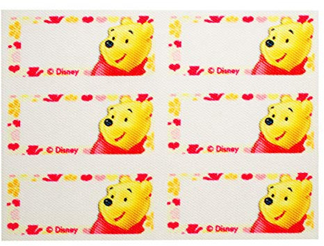 6 tlg. Set: Namensschilder/Bügelbilder - zum selbst Beschreiben - - Winnie Pooh - 5 cm * 2 cm - Aufnäher/Applikation/Aufbügler - beschriften - Namenseti..