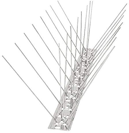 Steel Bird Spikes Fences Wall Window Ledge Wide Pigeon Deterrent Cat Anti Climb For Fence Roof Gutter Window Sill Seagull Repellent Repeller Stainless Steel Base Thorns Control (1m Set)