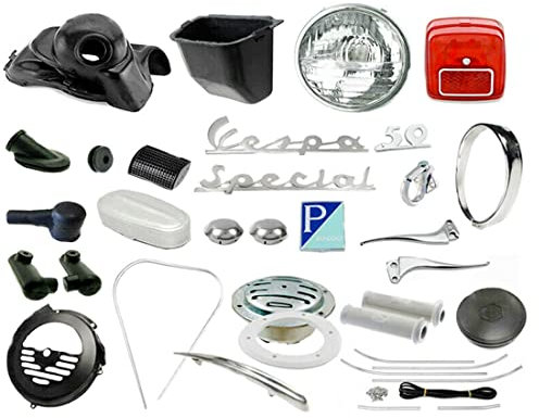 KIT RESTAURO VESPA 50 R FARO TONDO COMPLETO RICAMBI ACCESSORI FARI 28PZ