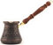 PCA Series (Large-14fl.oz) - Thickest Solid Engraved Antique Copper Turkish Greek Arabic Coffee Pot Heavy Duty with Wooden Handle Stovetop Coffee Maker Jazzve Cezve Ibrik Briki