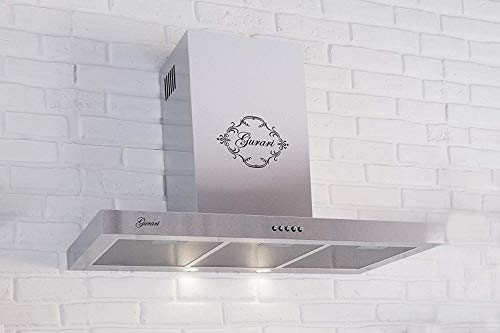 Gurari 461 IS Cappa aspirante a parete 90 cm -1000m³/h- Cappa aspirante di lusso a parete produttore Gurari - 3 velocità -1000m³/h -LED -LED -Acciaio inox -Ricircolo possibile [Classe energetica C].