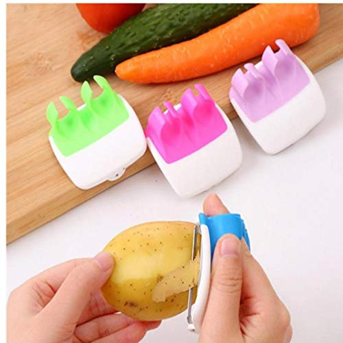 TOSSPER 1pc Hand Vegetable Peeler, Finger Grips Fruit Peeler with Finger Ring for Potato Carrots Cucumbers (random Color)