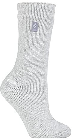 HEAT HOLDERS - Damen Extra Warm Innen Flauschig Thermosocken für Geschenk | Socken für Winter (DE/NL/SE/PL, Numerisch, 37, 42, Regular, Regular, Silber-grau)
