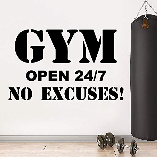 NSRJDSYT Gym Aufkleber Wandaufkleber Für Gym Fitness Raum Motivation Wandkunst Aufkleber Home Interior Decor Poster Keine Ausreden 88x54cm