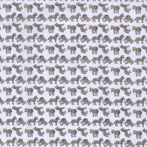Stoff Meterware Baumwolle hellblau Zebra Kleiderstoff Gardinenstoff Baumwollstoff