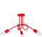 Light-Home Edison Deckenbeleuchtung Lampen Deckenlampen - Deckenlampe Industrial für Wohnzimmer Schlafzimmer und Esszimmer aus Metall - Pendelleuchte 3-Flammig - Rot