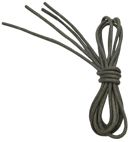 VSUDO 90 cm Cordones Redondos Encerados Gris de Zapatos de Vestir, ø2.5mm Oxford Cordones Gris para Brogue y Derby, Business Cordones de Zapatos para Mujer o Hombre (1 Par-Gris-090cm)