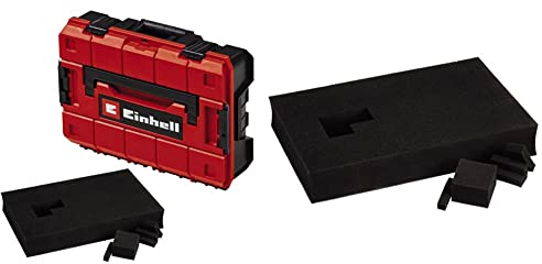 Einhell Systemkoffer E-Case S-F (für universelle Aufbewahrung von Werkzeug, max. 25 kg Beladung, stapelbar, inkl. 2x Rasterschaumstoff)