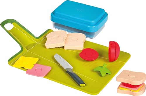 Casdon Joseph Joseph GoEat Toy Lunch Prep Set for Children Age 2+, Equipped With Lunchbox & Choppable Food, Medium