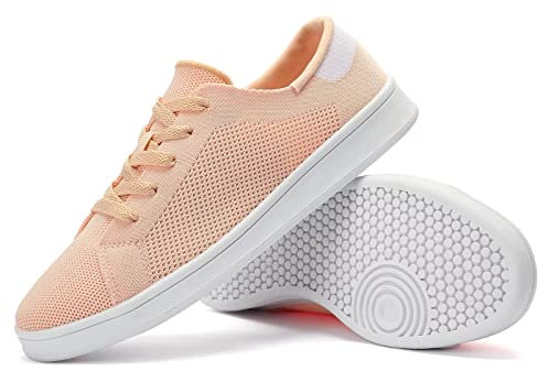 Wryweir Damen Laufschuhe Frauen Sneakers Turnschuhe Sportschuhe Schnürschuhe Wanderschuhe Leichte Bequeme Arbeitsschuhe mit weicher Sohle Mesh atmungsaktiv modisch,39 EU Rosa