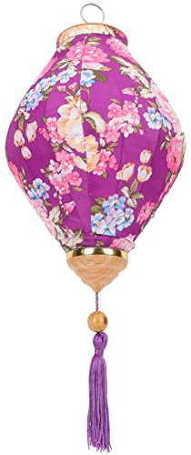 BESPORTBLE Ovale Seidenlaternen Floral Chinesisch Hängende Laternen Antike Orientalische Laterne Faltbar Festliche Lampe Für Hochzeit Neujahr Japanische Sushi Bar Dekoration Lila