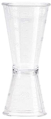 Doble transparente Jigger Ounce taza de resina plástica leche té café bar taza aplica H4X7 mezcla escala medición hogar Oz