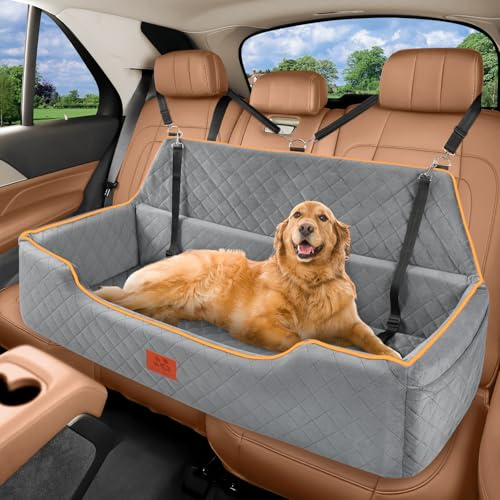 XIEEAOZEE Großer Hunde-Autositz für Haustiere unter 45 kg, Rücksitz-Hunde-Autobett