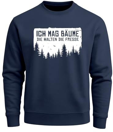 Neverless® Sweatshirt Herren Wald Bäume Outdoor Adventure Abenteuer Natur-Liebhaber Pullover Fashion Streetwear