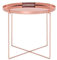 Beistelltisch Wohnzimmer, Beistelltisch, runder Beistelltisch aus Edelstahl, Tablett-Beistelltisch aus Metall, die Beste Ventilatorkonsole für Ihr Zuhause (Farbe: Roségold, Größe: