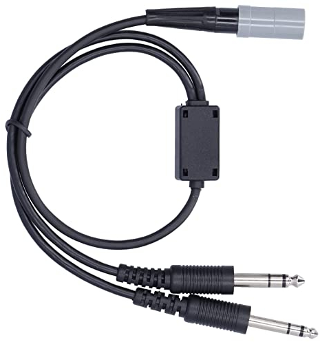 Luftfahrt-Headset-Adapter, GA-Headset-auf-Helikopter-Adapter, 58 cm, 22,8 Zoll Kabellänge, Helikopter-Stecker für, 6-polig für GA 2-Stecker-Adapter, 22,8 Zoll Kabellänge,