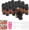 CPROSP 25pcs 5ml Bouteille en Verre Ambré, Bouteilles D'huile Essentielle, Flacon en Verre avec Compte-Gouttes en Plastique, TréMies à Entonnoir et Autocollant pour L'Aromathérapie, les Parfums