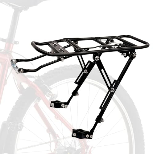 Porte-Bagages Vélo: Porte-Bagages Arrière Montainbike Universel, Ajustable Avec Hauteur Réglable, Porte-Bagages Touring Pour Voyages, Achats Et École (Noir)
