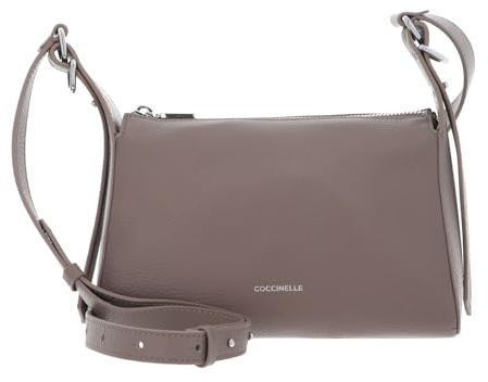 Coccinelle Leder Umhängetasche Bishop Mini Bag Grained Leather Warm Taupe