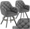 tectake® 2er Set Esszimmerstühle drehbar mit Armlehne, Samtstoff Drehstuhl ergonomisch, Möbel für Wohnzimmer, Stühle für Dining Lounge, Office, als Schminkstuhl oder Schreibtischstuhl - anthrazit