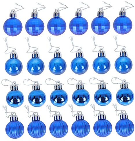 Yardenfun 24-teilige Weihnachtsdekoration 3 cm PVC Weihnachtsbeschichtung Für Weihnachtsbaumschmuck