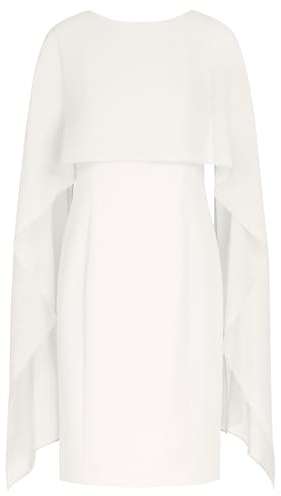 APART Fashion Damen Etuikleid mit Chiffon Umhang, knielangem Cocktailkleid, formellem Kleid mit U-Boot-Ausschnitt, tailliertem Abendkleid, ärmellosem Hochzeitsgast-Outfit und Partykleid