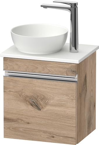 Duravit Sivida Konsolenwaschtischunterbau, Türanschlag Links, Griffleiste Chrom, 400x325x440mm, SV4656L10550000, Farbe: Eiche Marmoriert