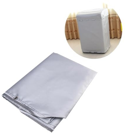 HOMSFOU Housse De Machine à Laver Étanche Et Anti-uv Oxford Argenté La Poussière Pour Lave-linge Et Sèche-linge à Chargement Dessus