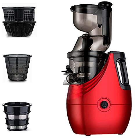 CAFIEDR Exprimidor de Jugo Lento, exprimidor de Jugo Lento, exprimidor de Jugo frío con Ranuras Anchas de 3 Pulgadas