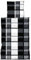 Buymax Fleece Bettwäsche 220 x 240 cm 3 teilig Plüsch Winterbettwäsche Kuschel Thermo Fleece Kopfkissenbezüge 80x80 cm Cashmere Touch, Karo-Muster Schwarz