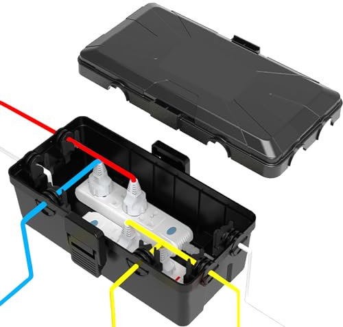 HNCY Außenbereich Elektrobox, Kabelbox Wasserdicht, IP55 Wasserdichte Kabelbox, Verteilerdose Außen Wasserdicht für Schützen Steckdose, Steckdose, Plug, Weihnachts- & Festtagsbeleuchtung (23x12x10cm)