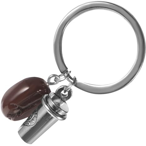 Mini Coffee Cup Keychain Pendant 3d Coffee Bean Keyring Zinc Alloy Bag Accessory