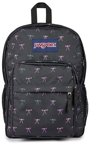 JanSport Big Day Pack Large Backpack, 15 Inch Laptop Compartment, 43.5 x 19 x 32.5 cm, Bad Bows, Black