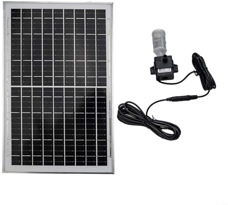 EXTRWORY 12V Solar Submersible Pump for Fish Pond Oxygen Circulating Water Feature Deep Well Borehole Portable Fountain Outdoor 4.5M Cable
