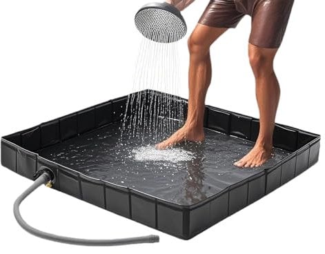 Outdoor Duschwanne - Mobiler Duschboden Mit Abflussloch - Flexibler Boden Für Camping Garten Sauna Terrasse Haustierbad Flexible Wanne