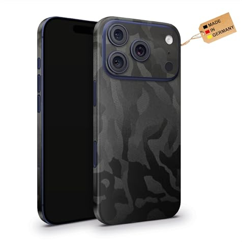 TF Skins Skins kompatibel mit iPhone 17 Pro Max, Skin Schutzfolie 360° Full Coverage mit Logo Ausschnitt (Shadow Black)
